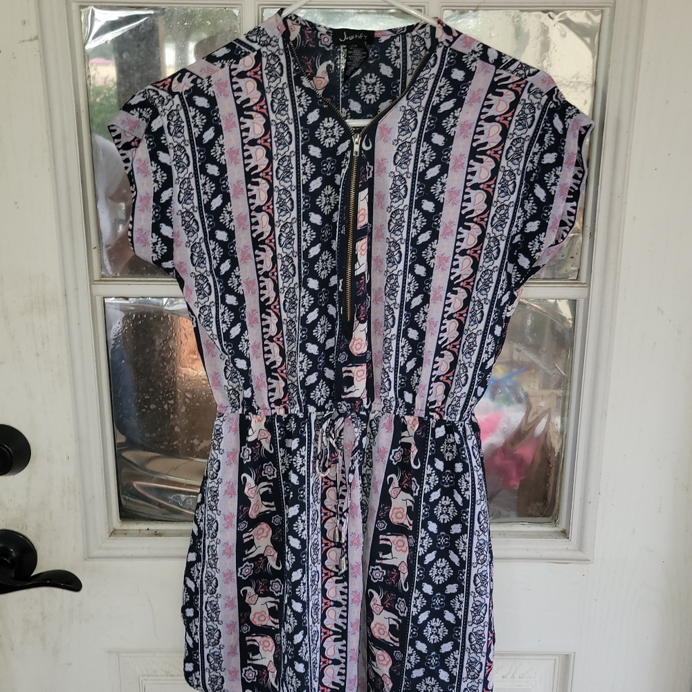 Justify blue juniors m romper